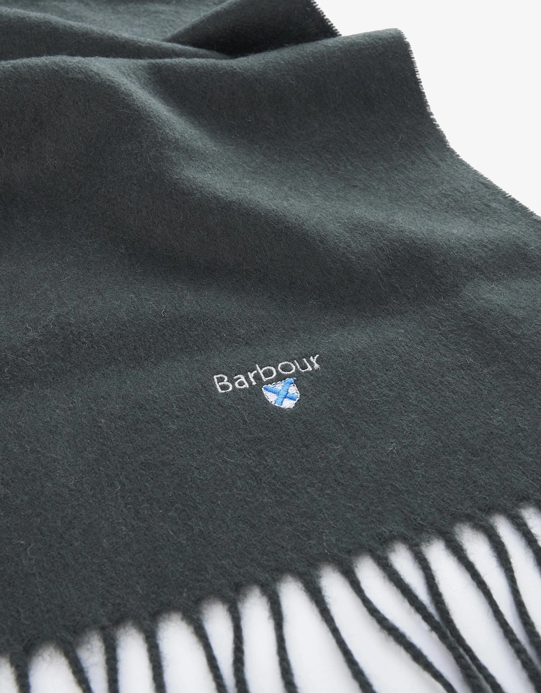Unisex Plain Lambswool Scarf - Forest Green