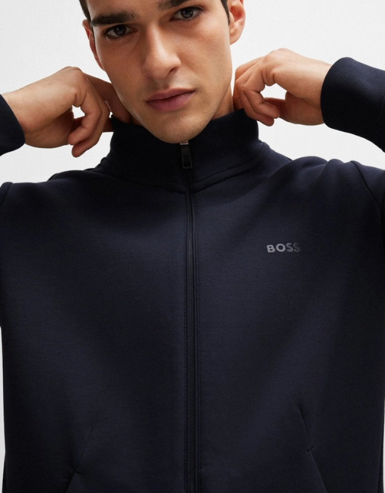 BOSS Green Skaz Mens Stretch-Cotton Full Zip Sweatshirt with Logo Print NOS
