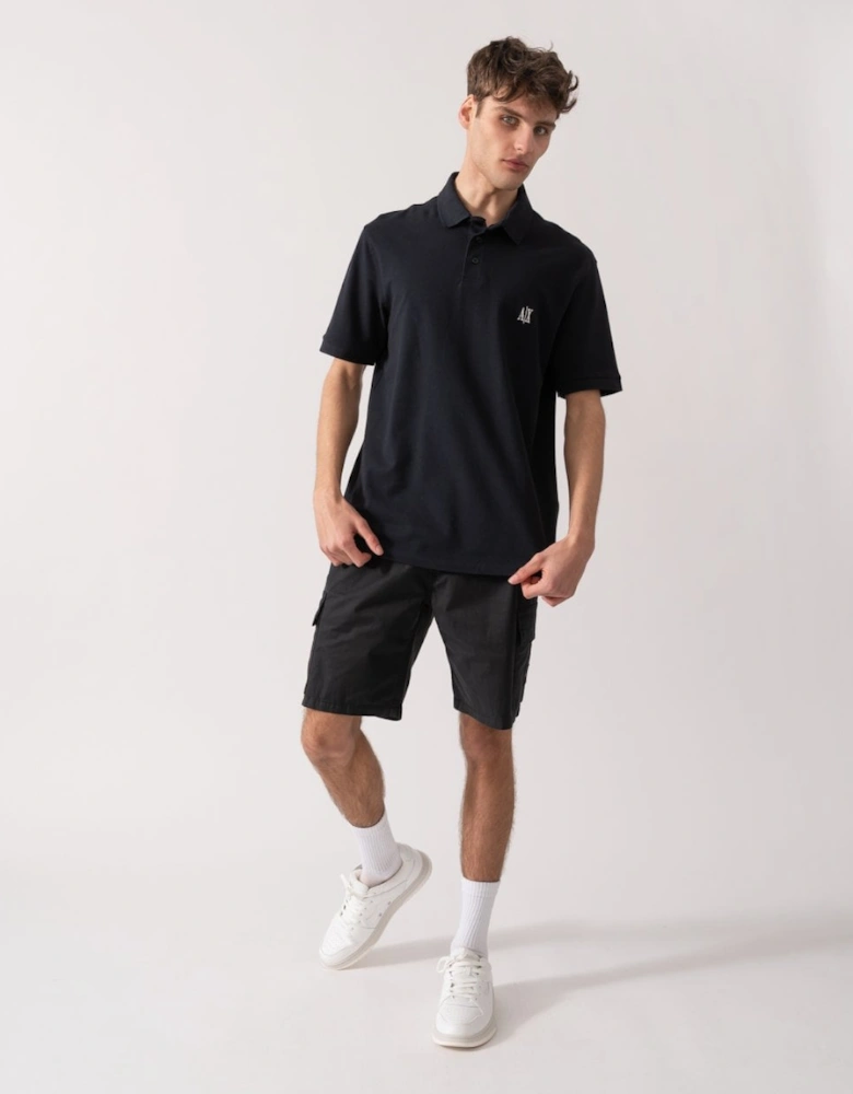 Mens Embroidered A|X Monogram Short Sleeve Polo Shirt