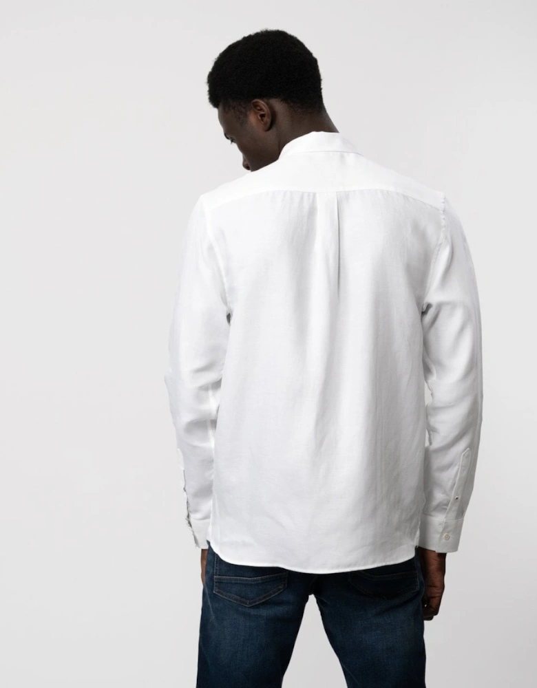 Ognon Mens Long Sleeve Cotton Lyocell Script Shirt
