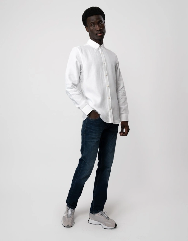 Ognon Mens Long Sleeve Cotton Lyocell Script Shirt
