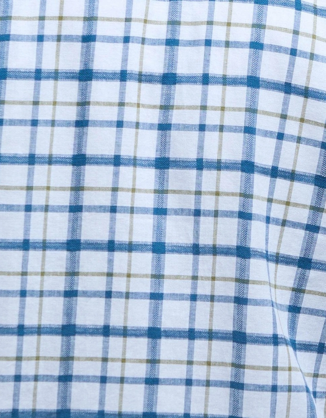 Glover Mens Short Sleeve Linen Blend Check Shirt