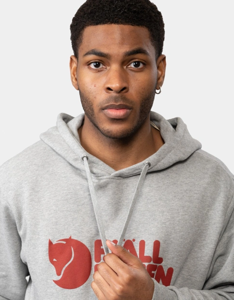 Fjallraven Logo Mens Hoodie - Grey-Melange 020-999