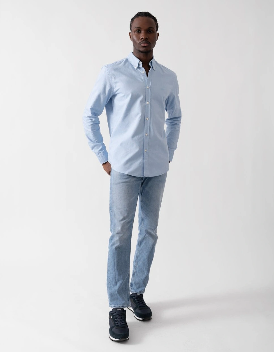 BOSS Orange Rickert Mens Long Sleeve Shirt - Open Blue 460