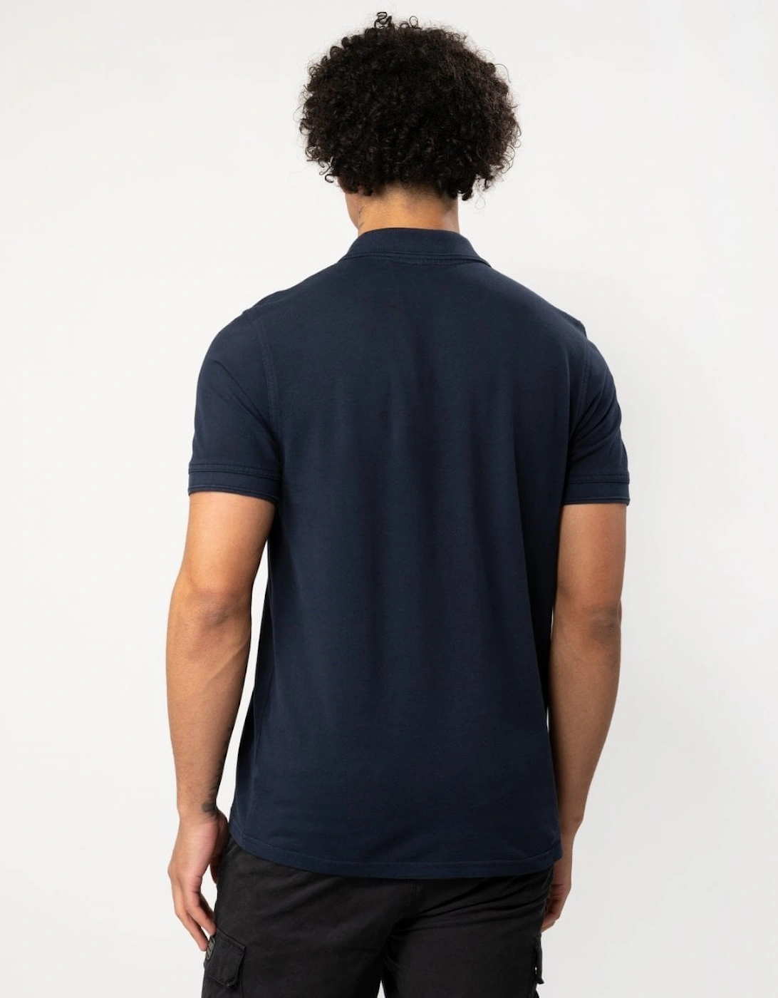 BOSS Orange Prime Mens Cotton-Piqué Polo Shirt with Logo Print NOS - Dark Blue 404