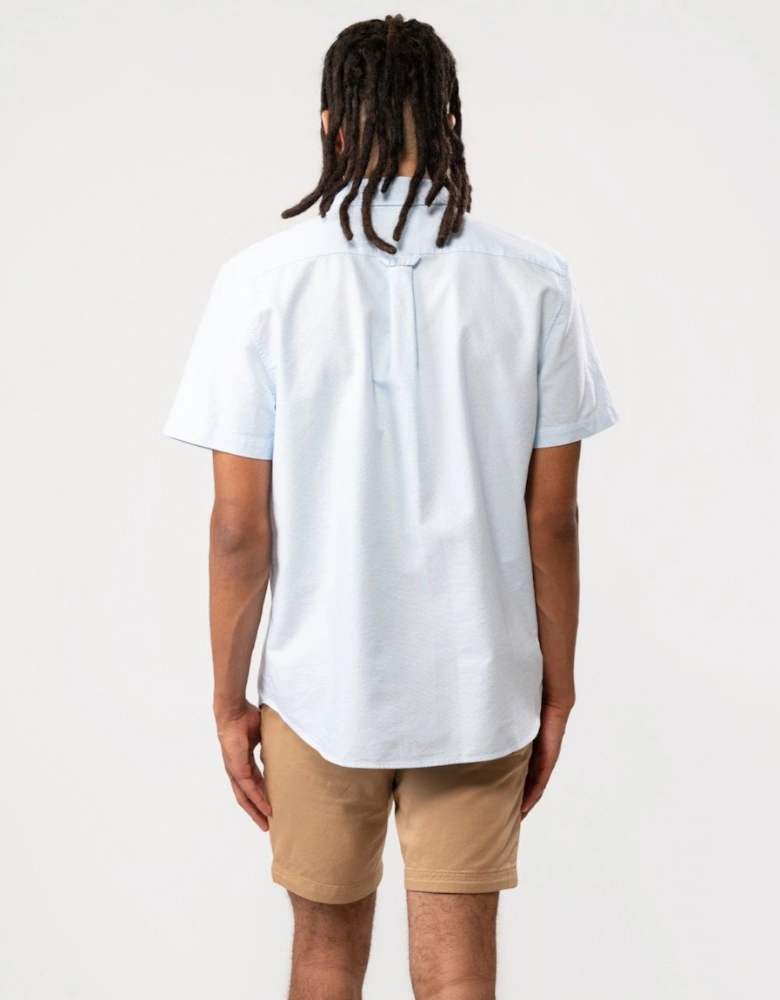 Mens Casual Short Sleeve Woven Shirt