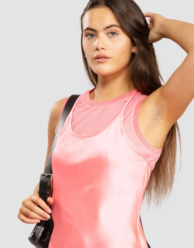Womens Layered Satin Blouse