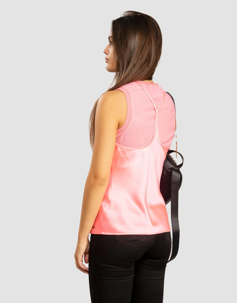 Womens Layered Satin Blouse