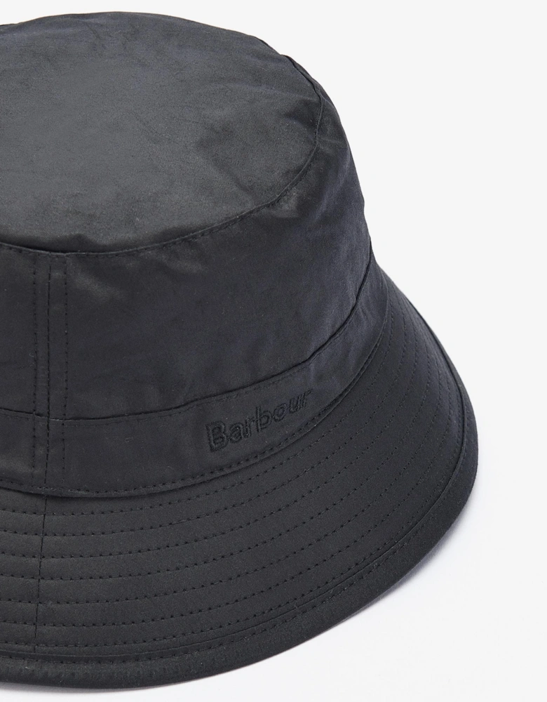 Mens Wax Bucket Hat - Black