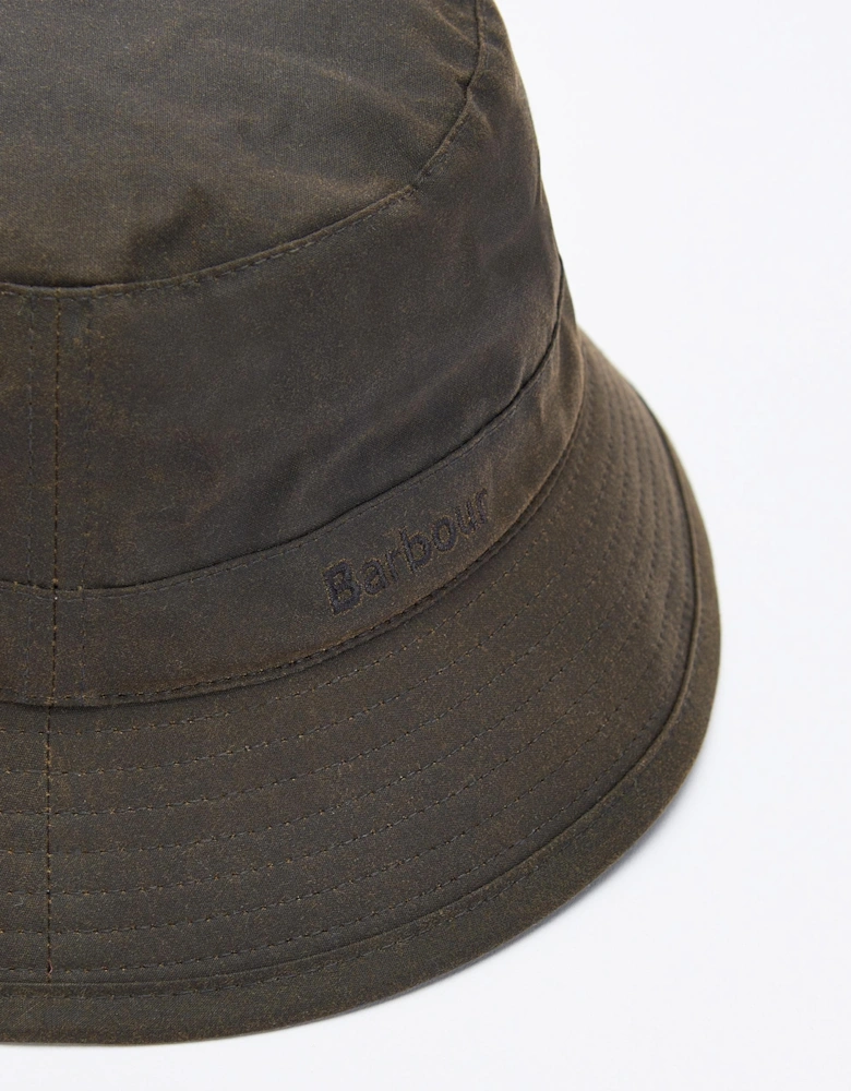 Mens Wax Bucket Hat - Olive