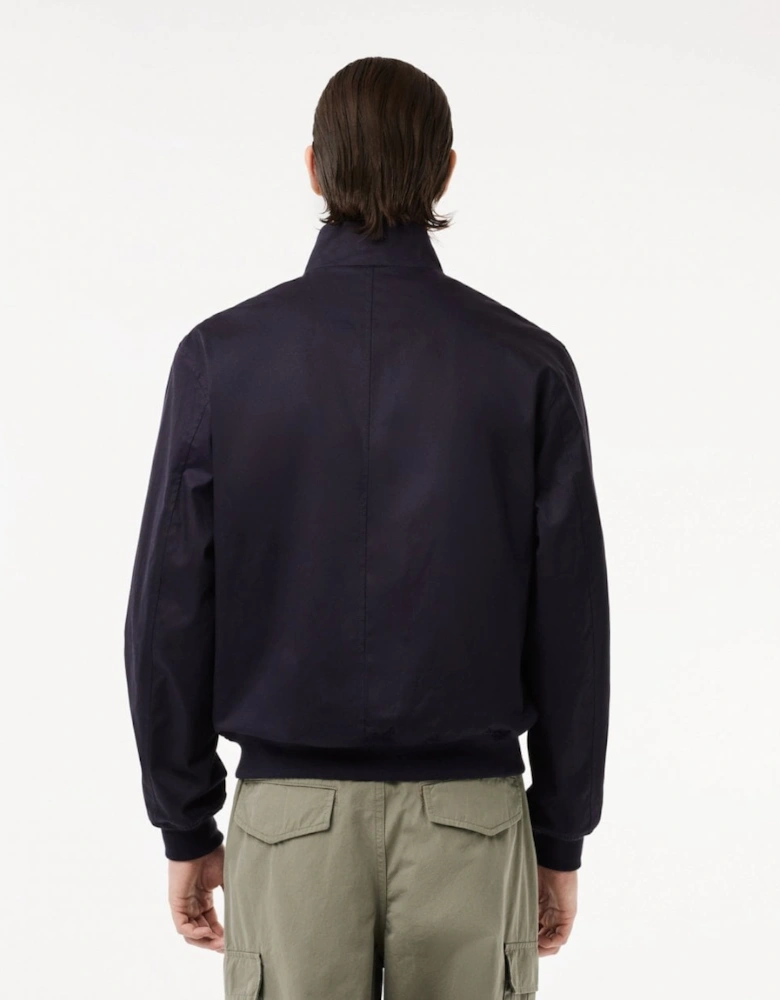 Mens Showerproof Cotton Twill Harrington Jacket - Navy Blue HDE
