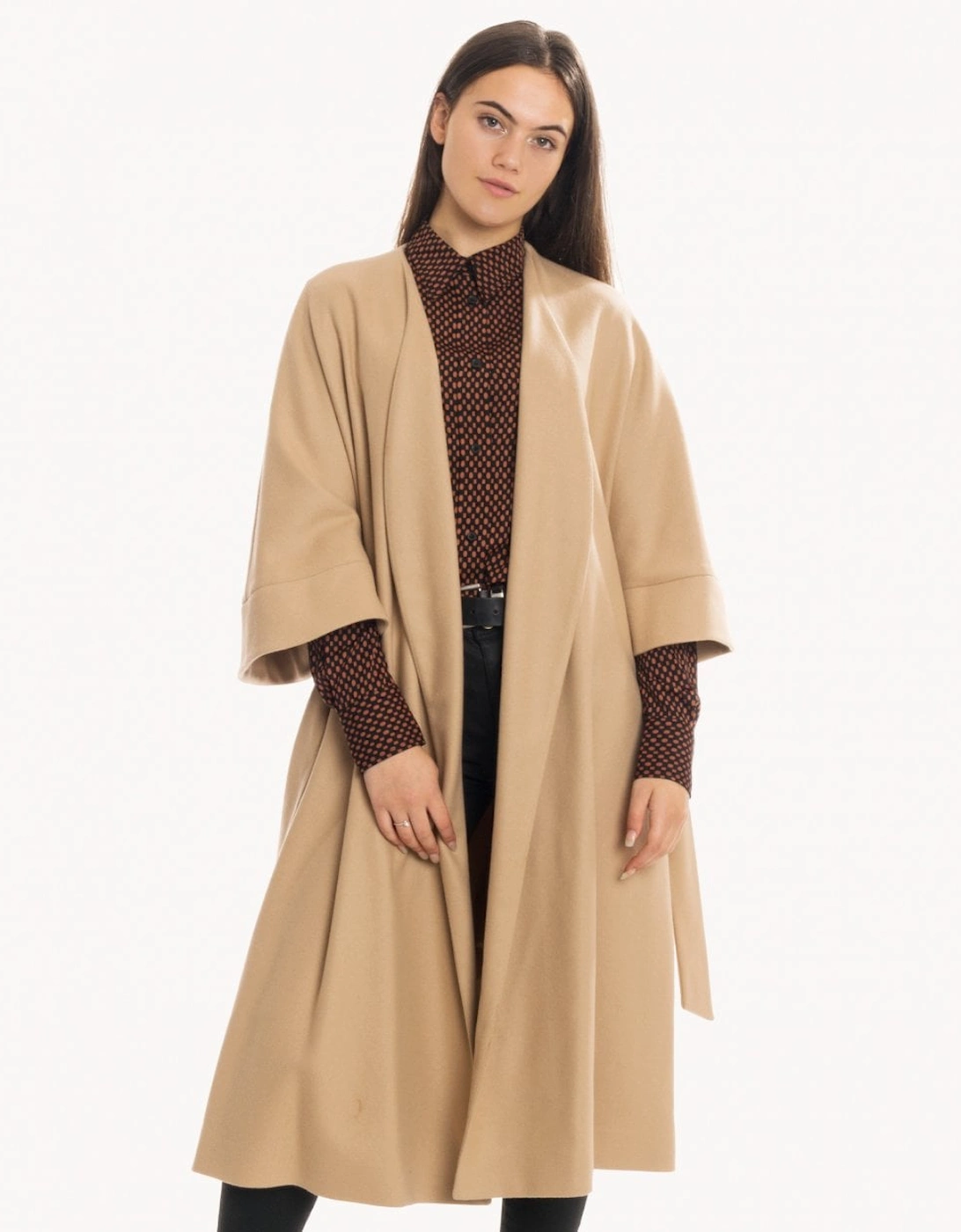 Wool Cashmere Womens Wrap Coat