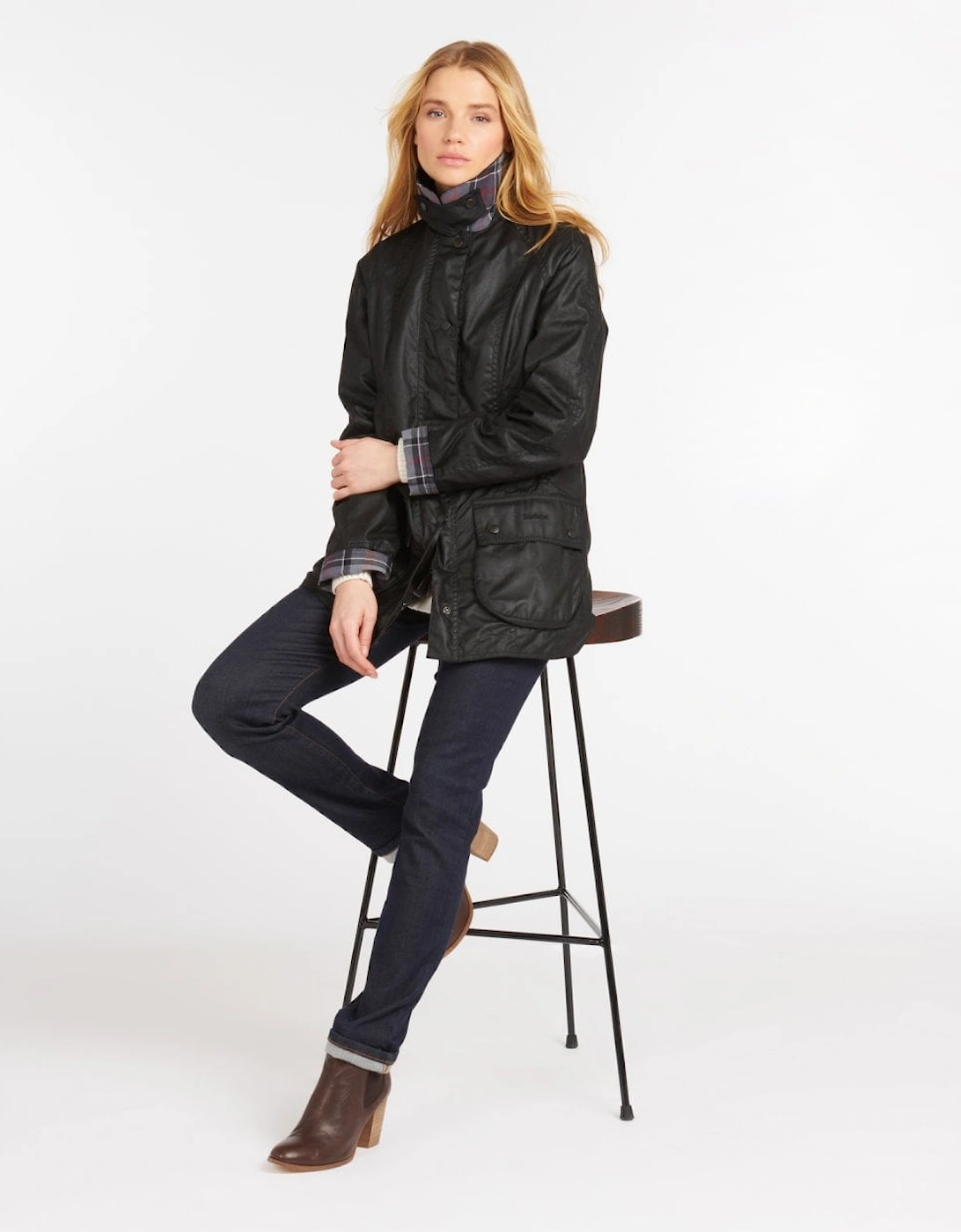 Beadnell Womens Wax Jacket - Black