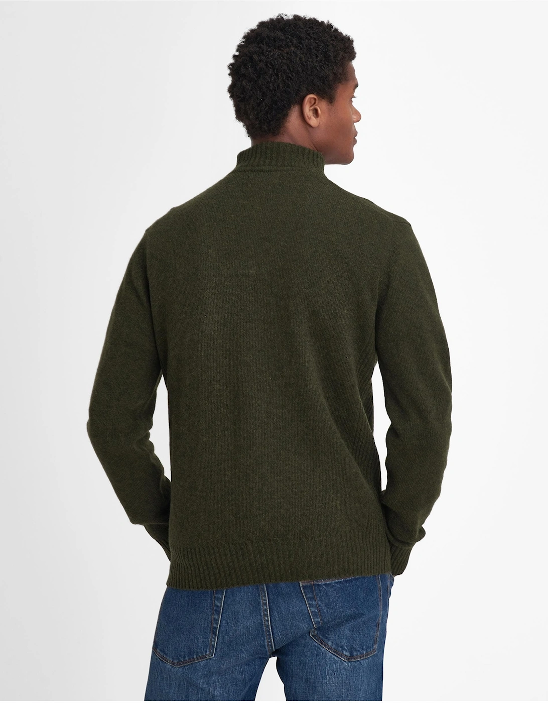 Essential Lambswool Mens Half-Zip Jumper - Seaweed