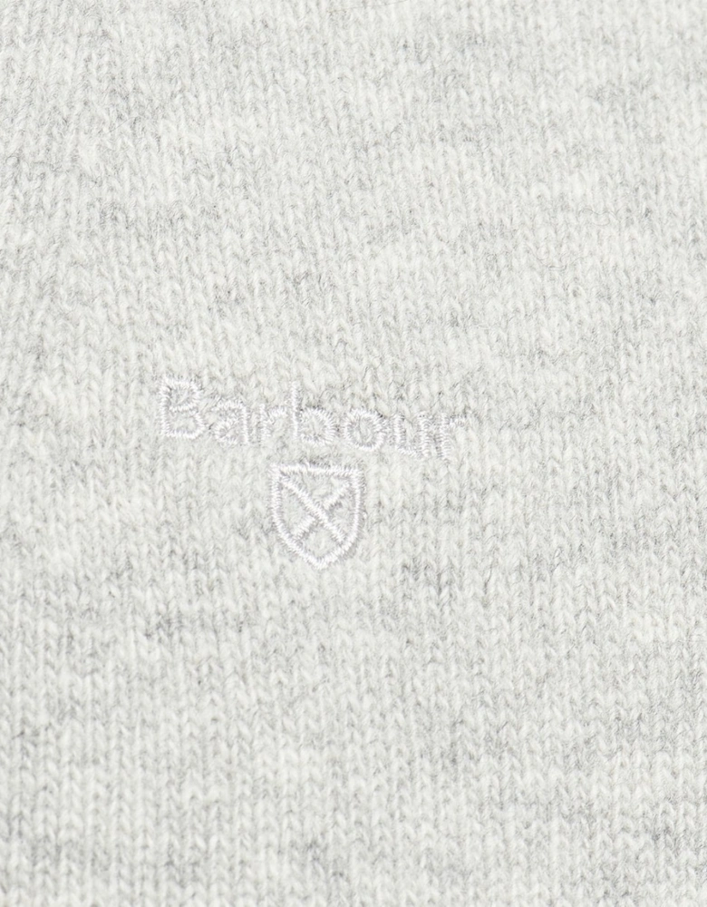 Essential Lambswool Mens Half-Zip Jumper - Light Grey Marl
