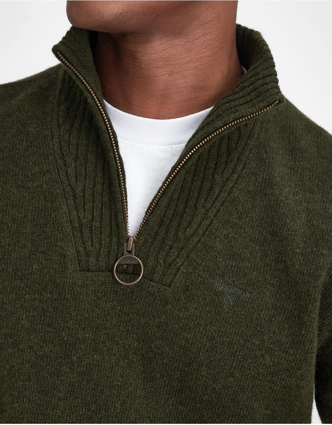 Essential Lambswool Mens Half-Zip Jumper - Seaweed