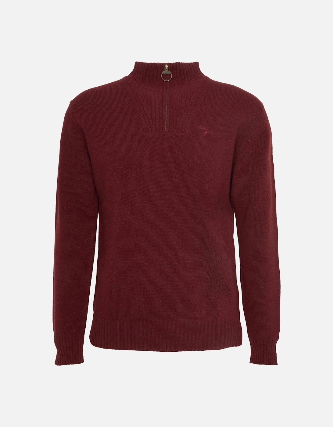 Essential Lambswool Mens Half-Zip Jumper - Ruby