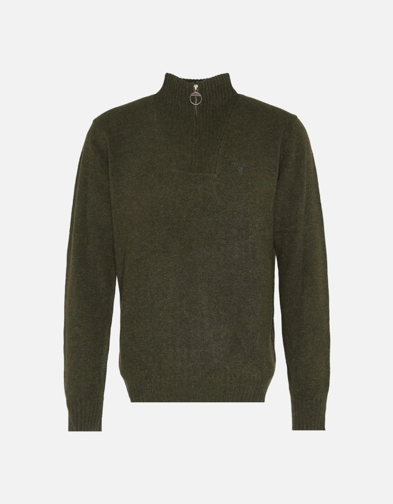 Essential Lambswool Mens Half-Zip Jumper - Seaweed