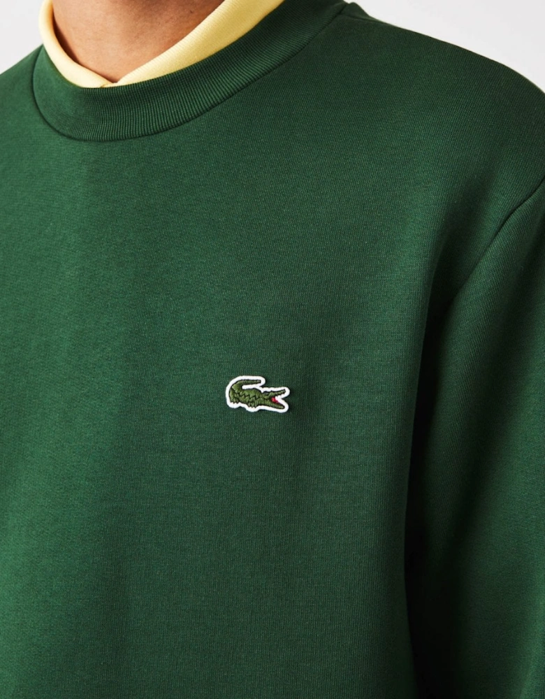 Mens Crew Neck Fleece Sweatshirt - Green 132
