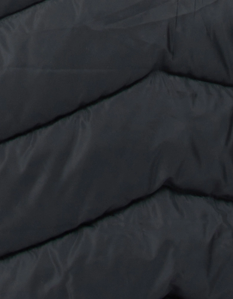 Track Line Womens Long Quilted Jacket - Black