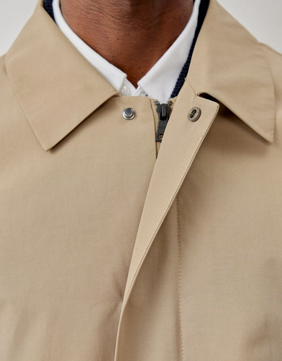 Huntingfield Mens Showerproof Cotton Mac - Stone