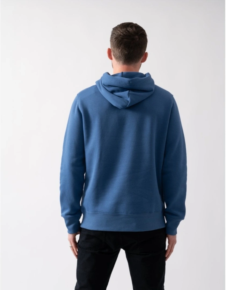 Mens Regular Fit Shield Logo Pullover Hoodie - 442 Vintage Blue
