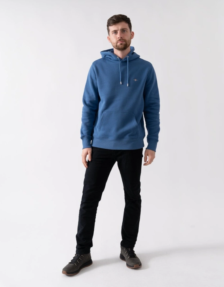 Mens Regular Fit Shield Logo Pullover Hoodie - 442 Vintage Blue