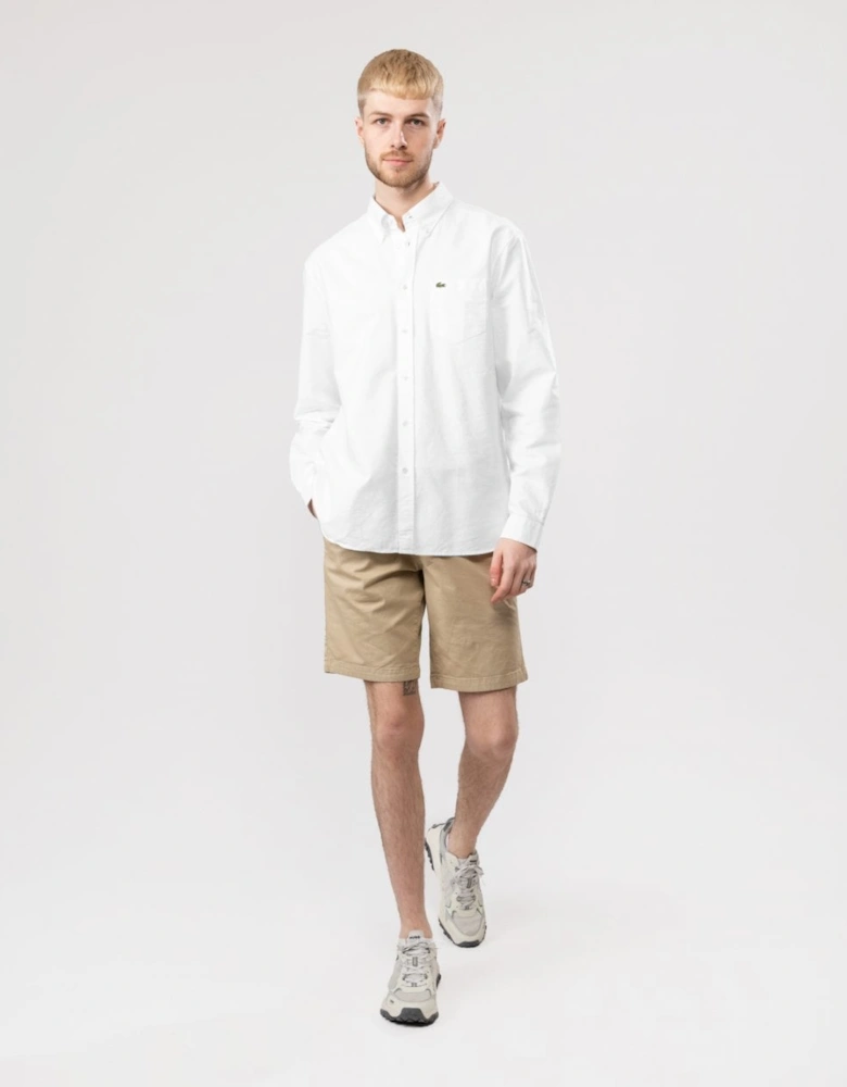 Mens Casual Long Sleeve Woven Shirt