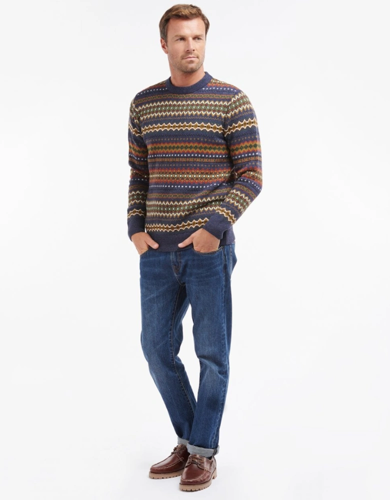 Case Fairisle Mens Jumper - Navy Marl