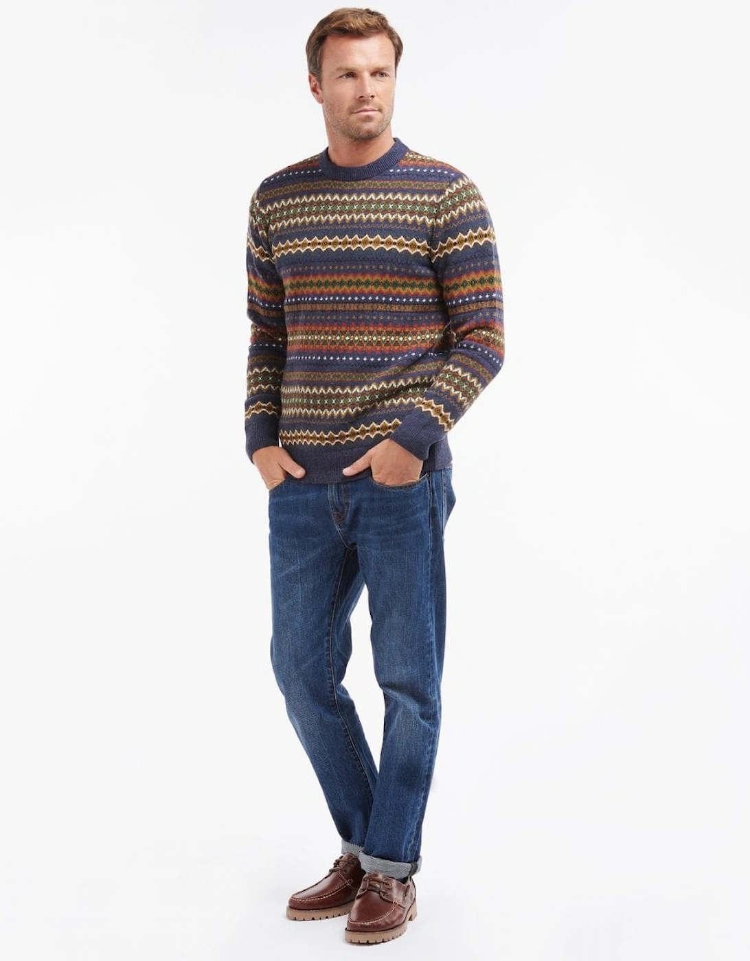 Case Fairisle Mens Jumper - Navy Marl