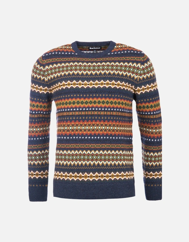Case Fairisle Mens Jumper - Navy Marl