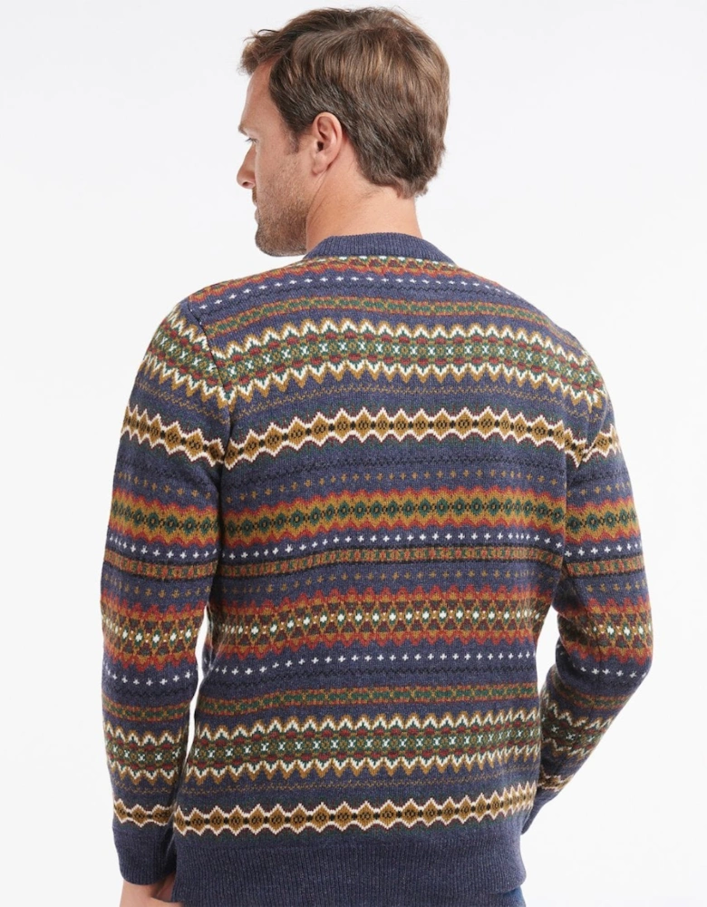 Case Fairisle Mens Jumper - Navy Marl