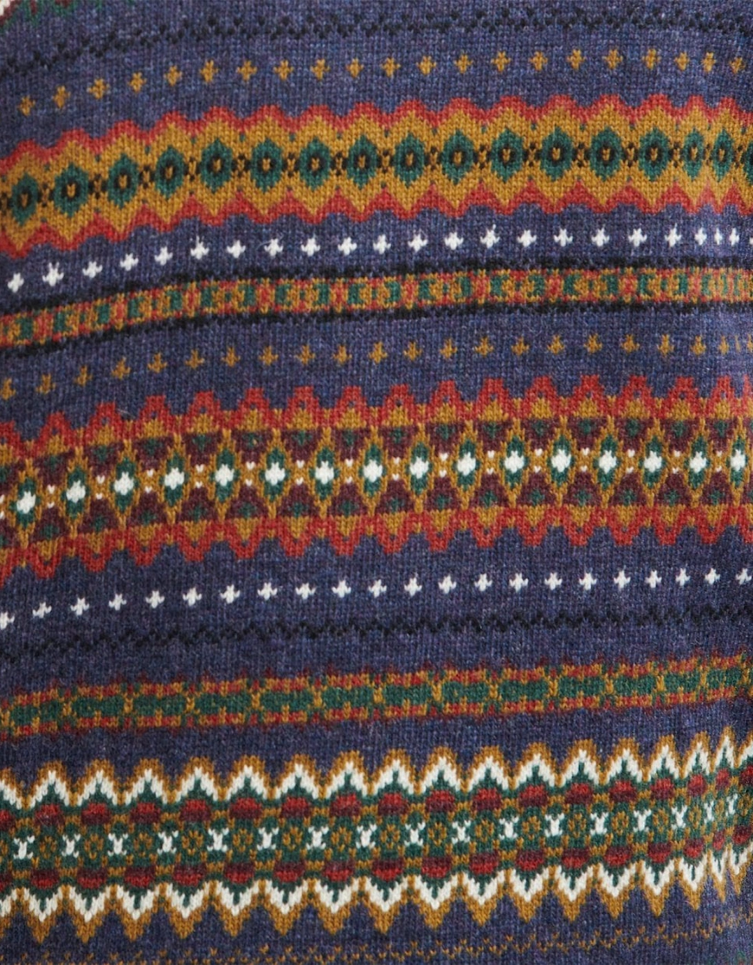 Case Fairisle Mens Jumper - Navy Marl