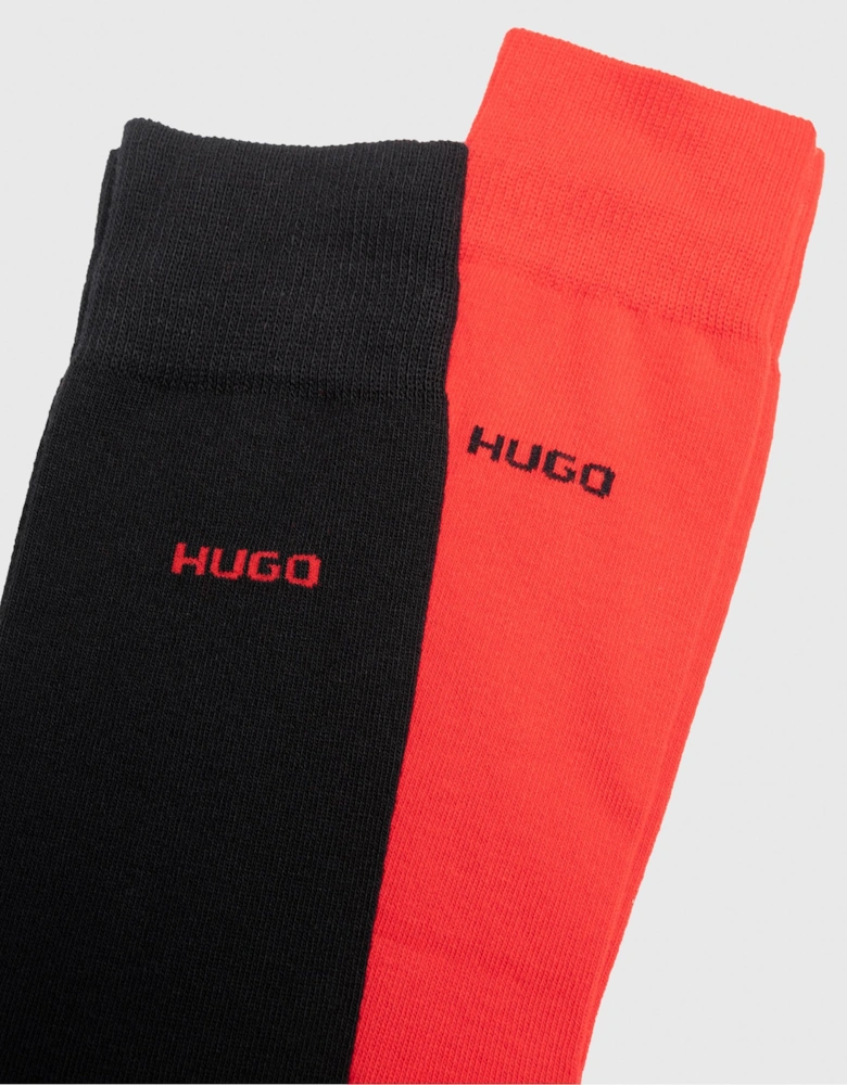 HUGO 2 Pack RS Uni Colour Mens Socks NOS