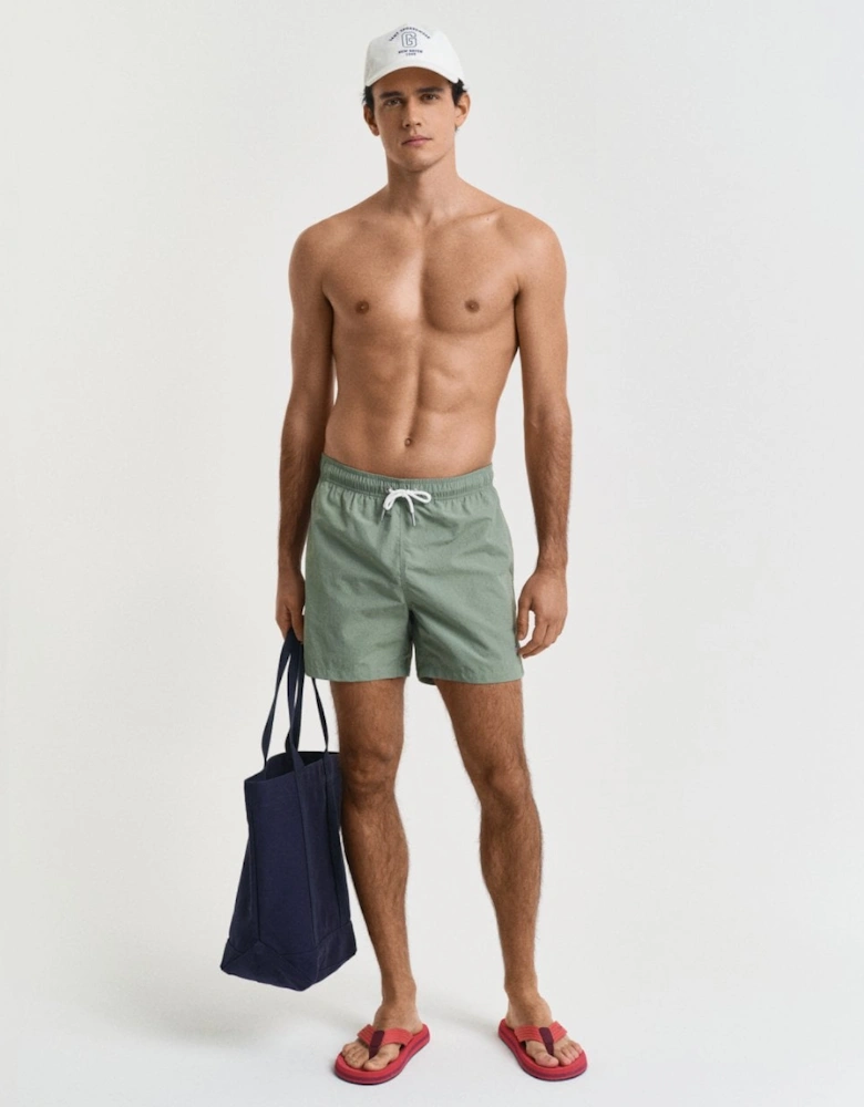 Mens Swim Shorts with Embroidered Shield Logo