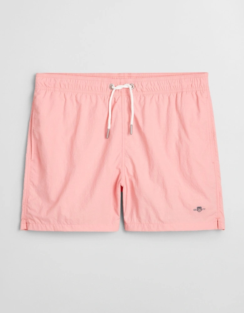 Mens Swim Shorts with Embroidered Shield Logo