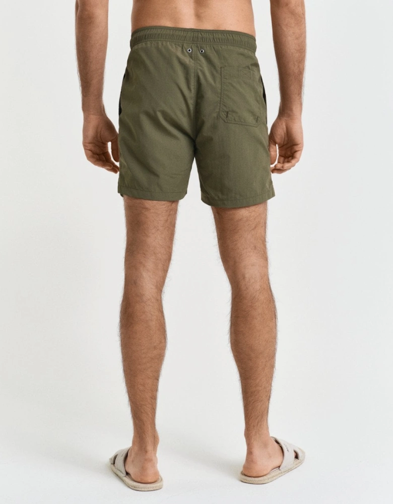 Mens Swim Shorts with Embroidered Shield Logo