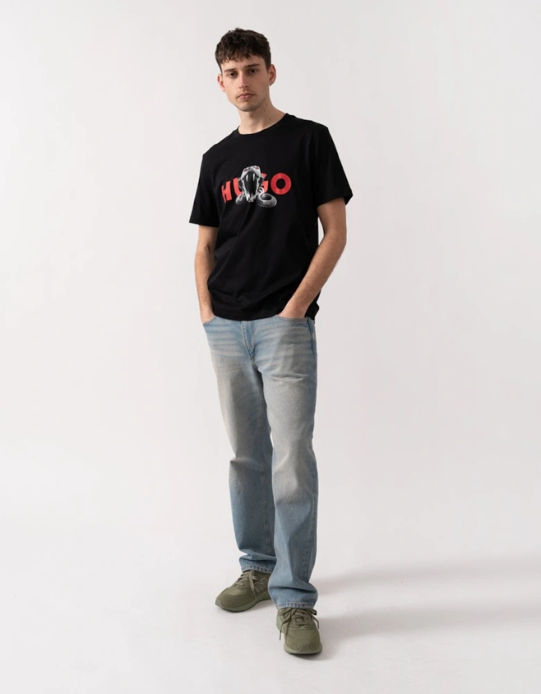HUGO Deyladec Mens Snake Logo Print T-Shirt