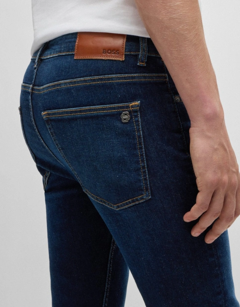 BOSS Orange Delaware Bo Mens Slim Fit Jeans in Blue Super-Stretch Denim
