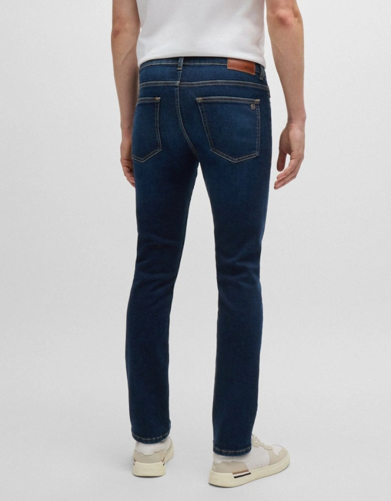 BOSS Orange Delaware Bo Mens Slim Fit Jeans in Blue Super-Stretch Denim