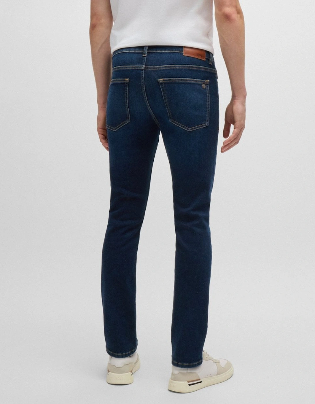 BOSS Orange Delaware Bo Mens Slim Fit Jeans in Blue Super-Stretch Denim