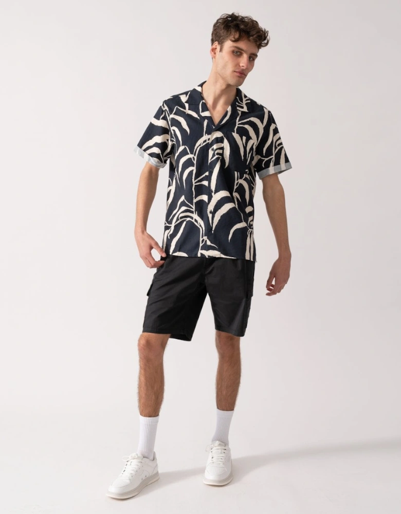 Ravenshead Mens Leaf Print Short Sleeved Shirt