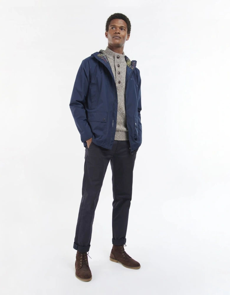 Hooded Domus Mens Waterproof Jacket - Navy/Classic