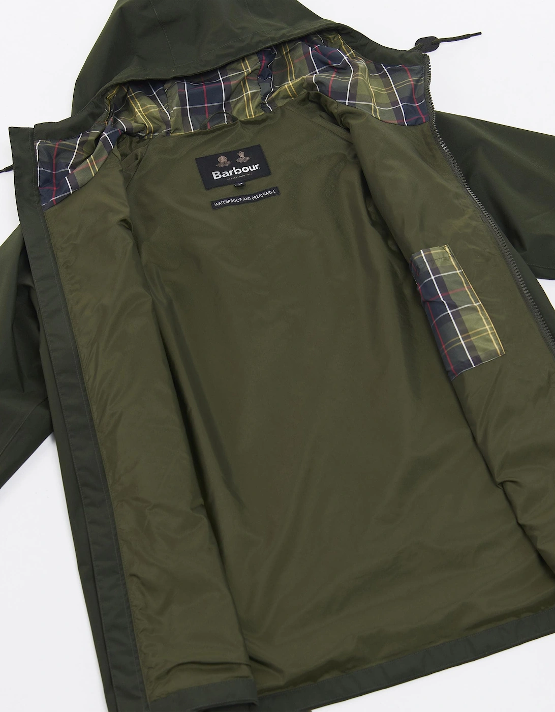 Hooded Domus Mens Waterproof Jacket - Sage/Classic