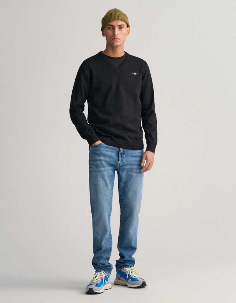 Mens Classic Cotton V-Neck Jumper