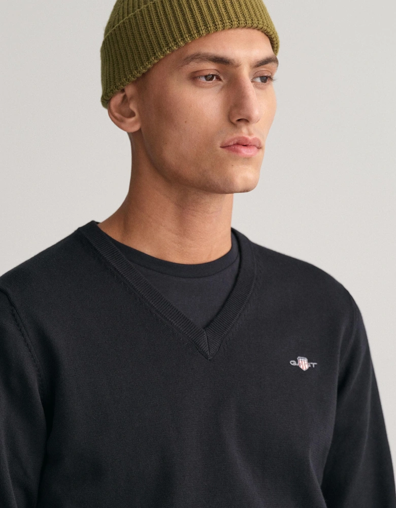 Mens Classic Cotton V-Neck Jumper