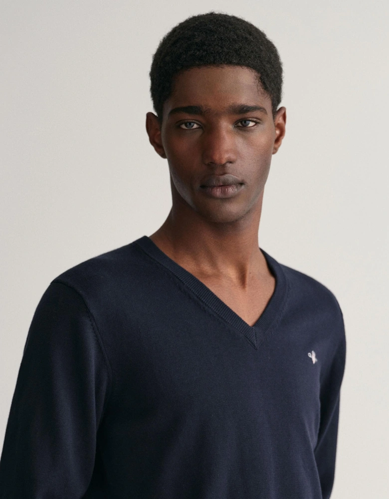 Mens Classic Cotton V-Neck Jumper