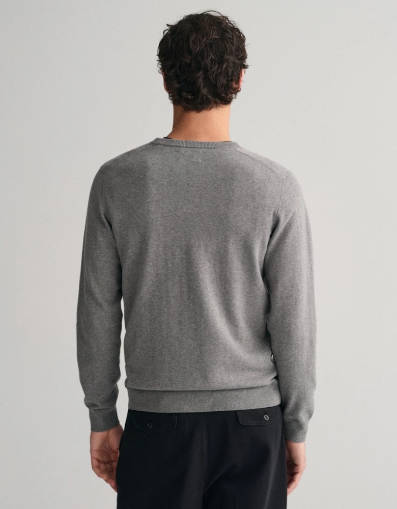 Mens Classic Cotton V-Neck Jumper