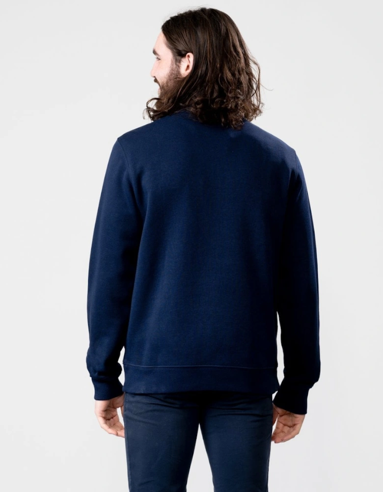 Mens Zippered Stand-Up Collar Cotton Sweatshirt