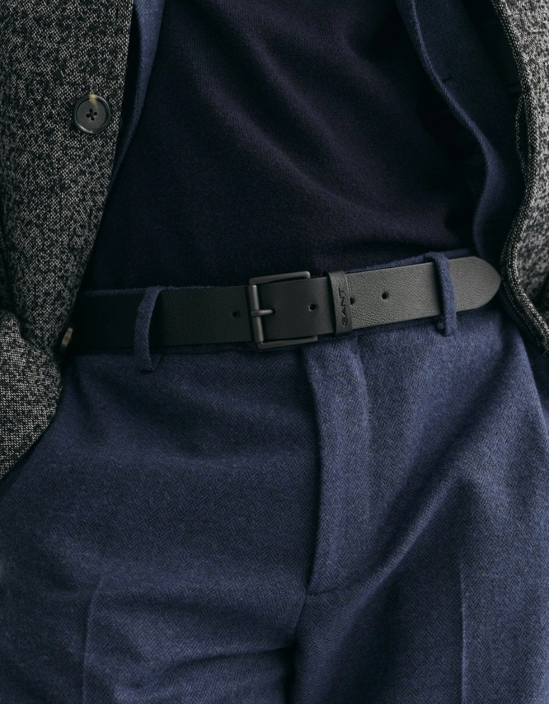 Mens Tonal Buckle Leather Belt